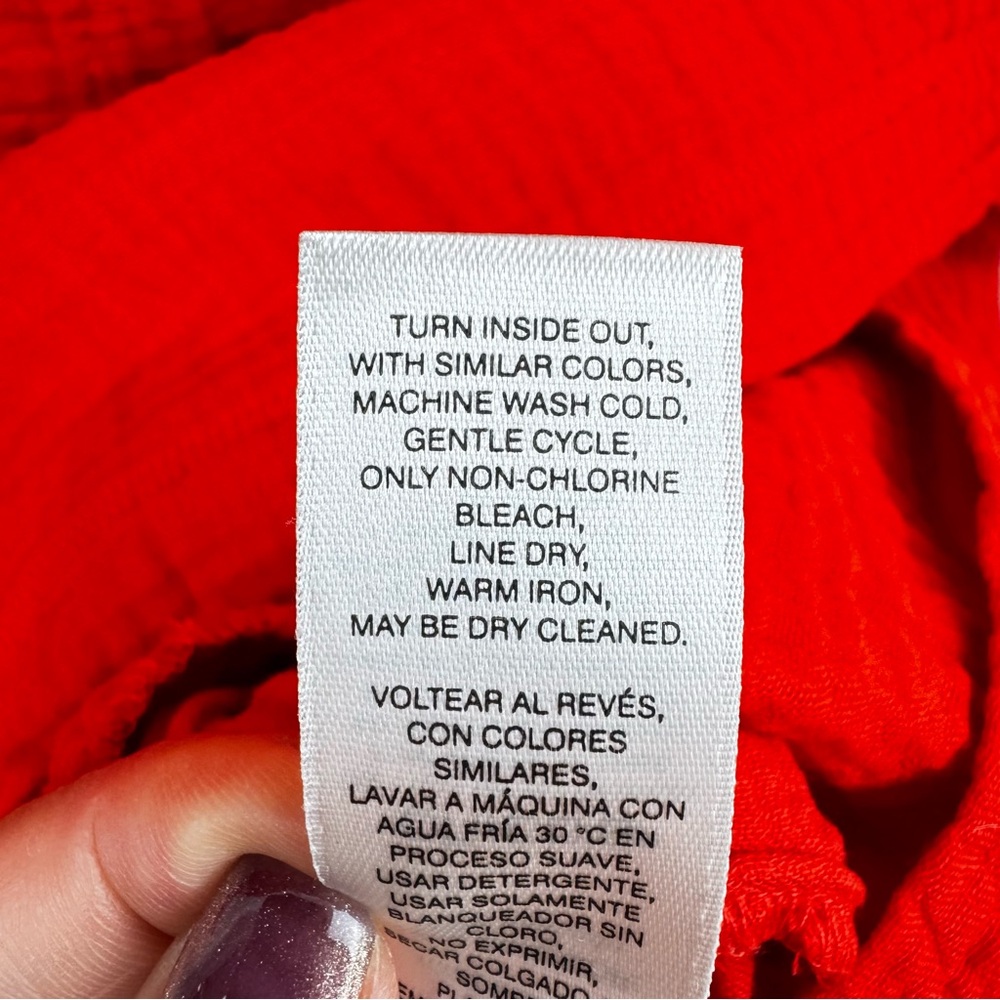 Chico's Tiered Gauze Midi Dress in Hot Red Sz 4 - Picture 8 of 9